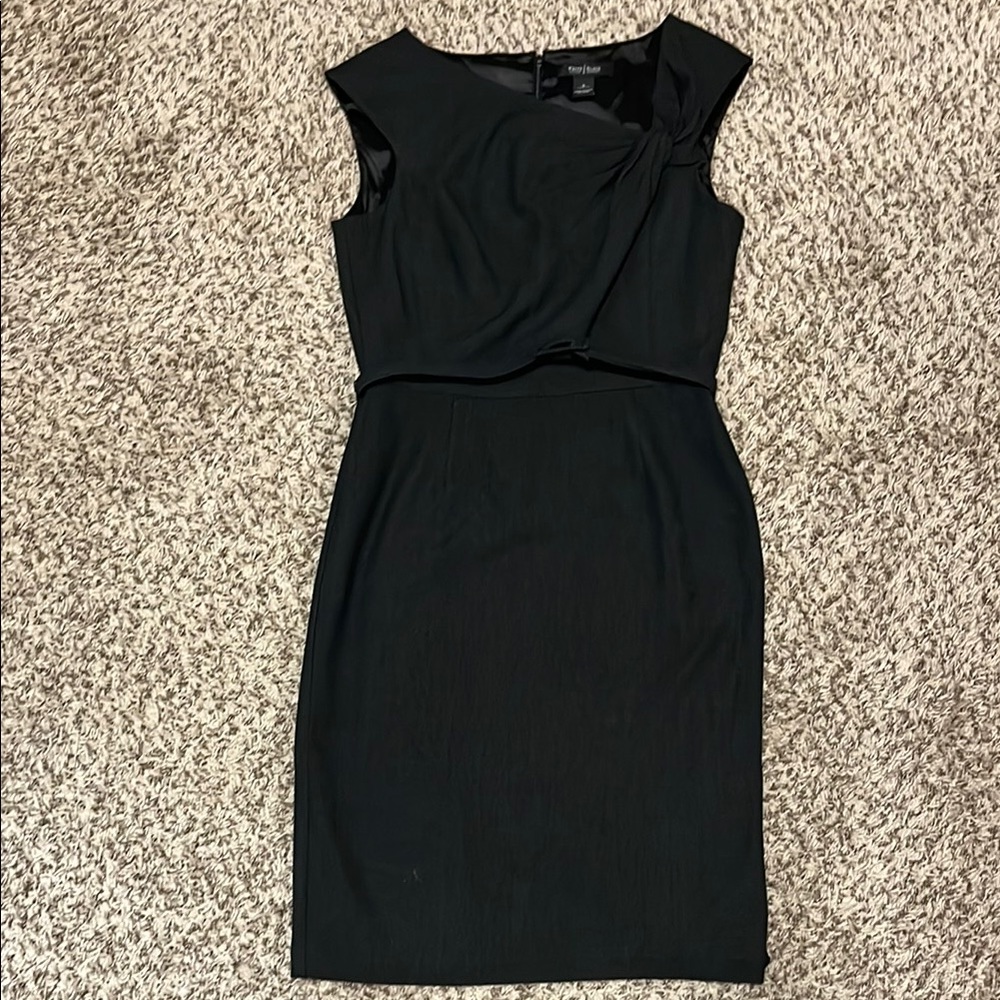 White House Black Market Black Mini Dotted Sheath Dress